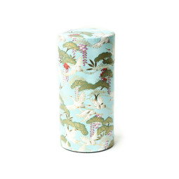 Japanese Tea Tin 150g / Crane Light Blue