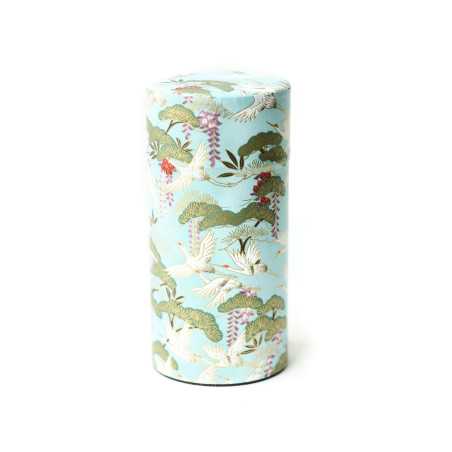 Japanese Tea Tin 150g / Crane Light Blue