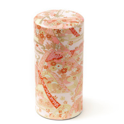 Japanese tea tin / Golden peach